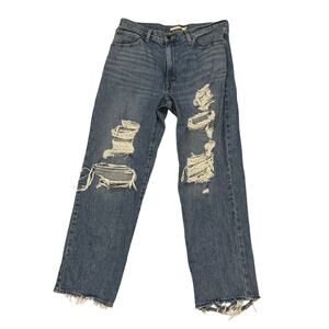Levi’s ’94 Baggy Jeans W31 Distressed Ripped Raw Hem High Rise 100% Cotton